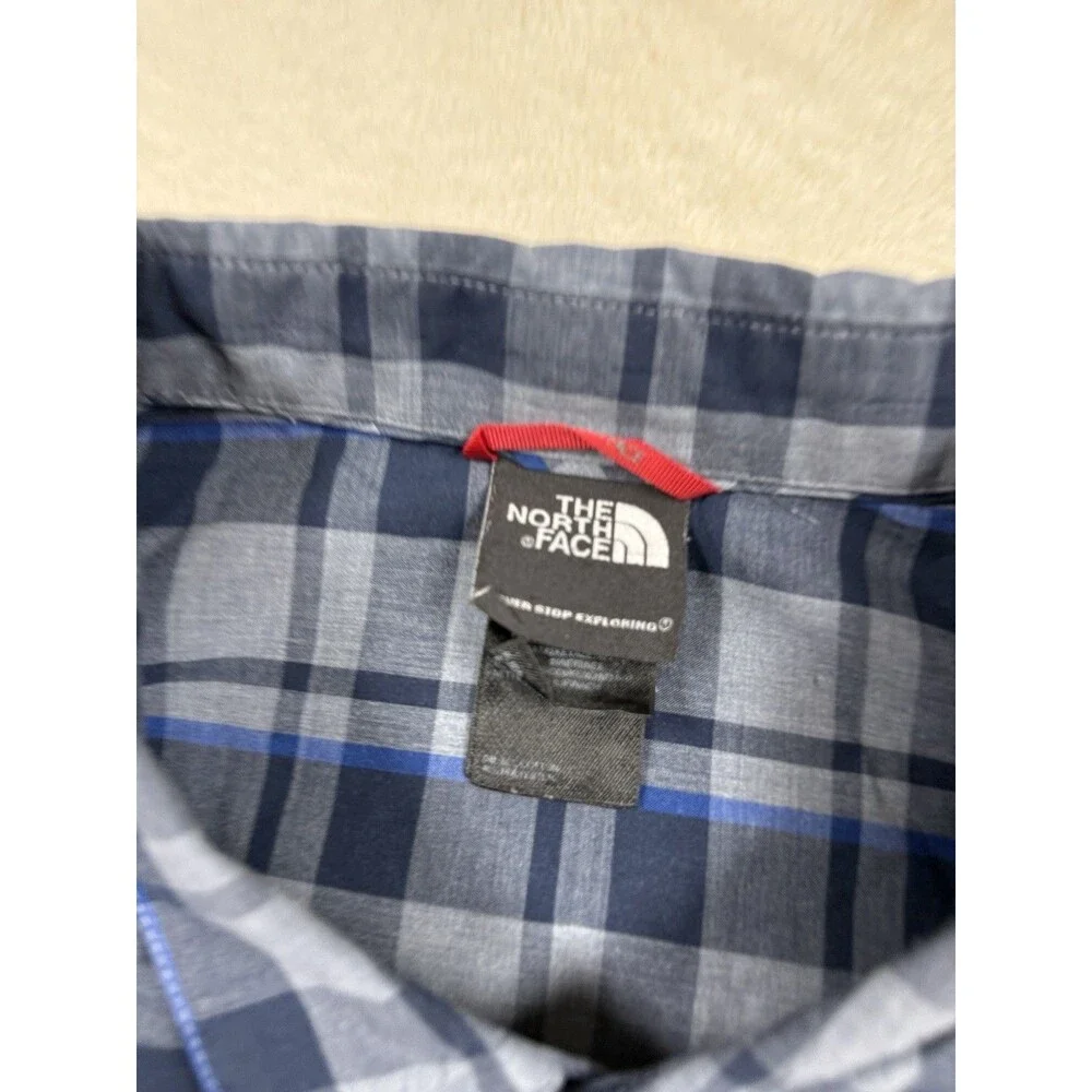 The North Face Shirt Adult Extra Large XL‎ Blue Button Up Short Sleeve Mens